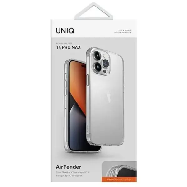 UNIQ AIRFENDER SLIM FLEXIBLE CLEAR CASE WITH RAISED BACK PROTECTION FOR 2022 IPHONE 14 PRO | CLEAR